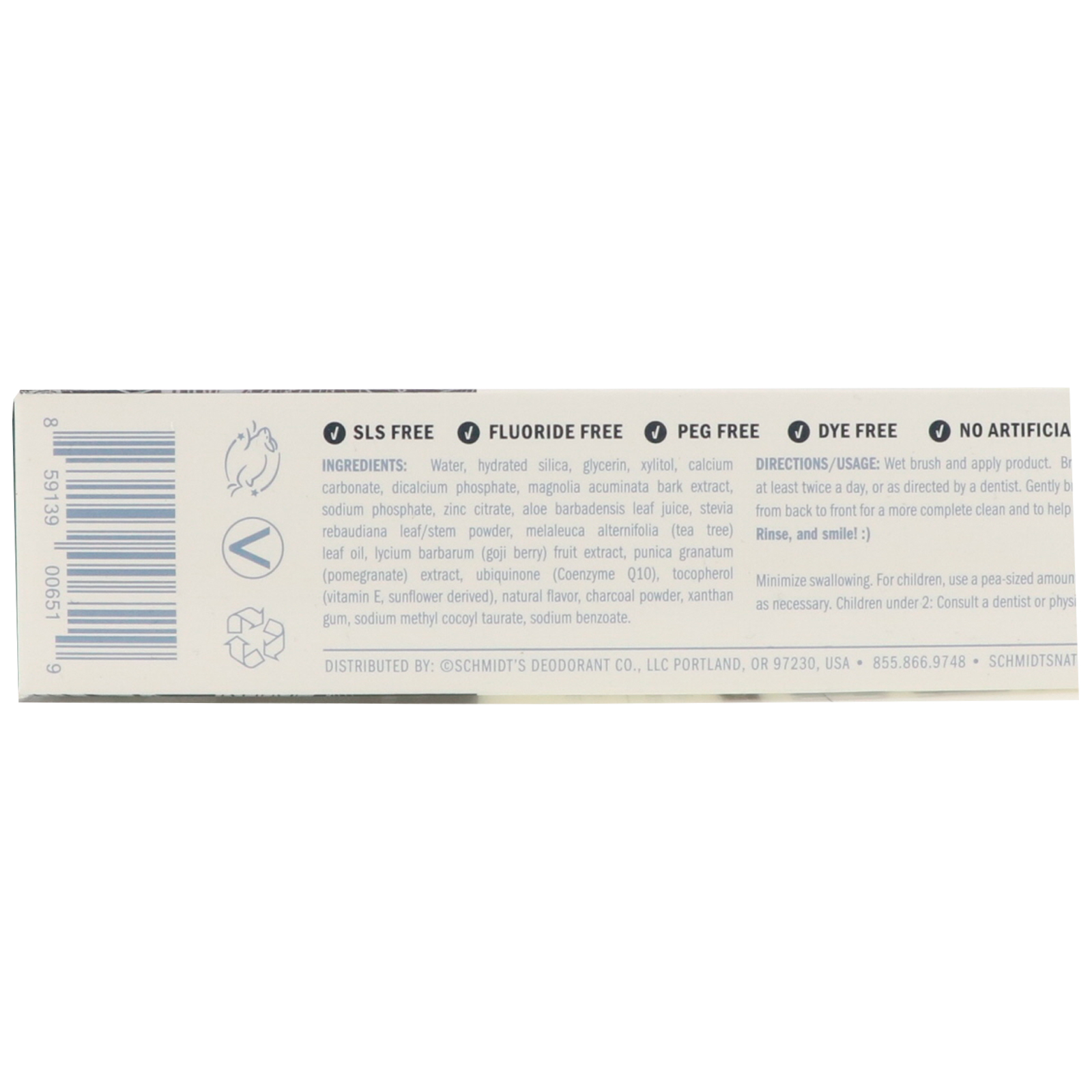 Schmidt's Naturals, Tooth + Mouth Paste, Wondermint with Activated Charcoal, 4.7 oz (133 g) - Imagem 2