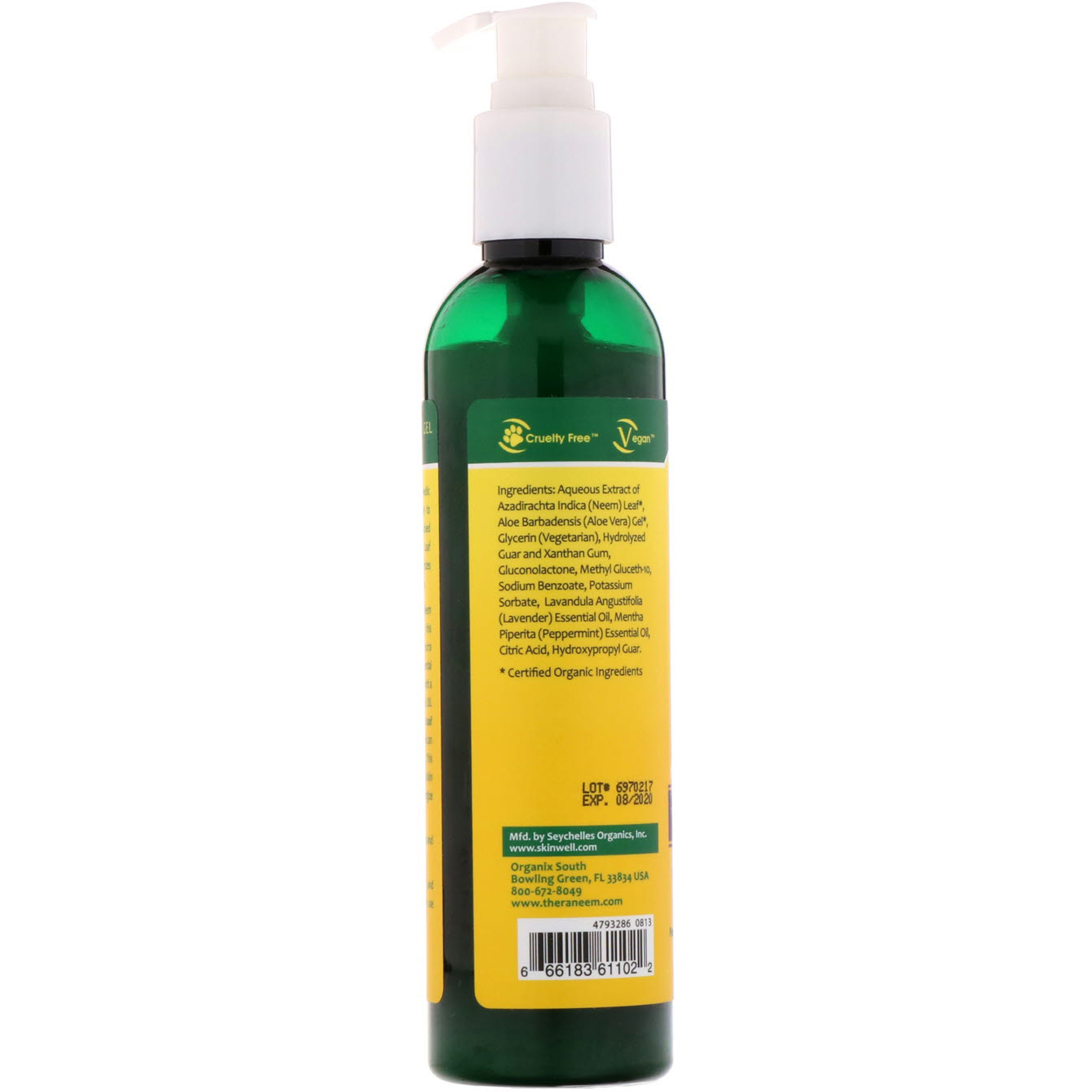 Organix South, TheraNeem Naturals, Gel de Folha de Neem e Aloe, Tratamento Refrescante, 8 fl oz (240 ml) - Imagem 2