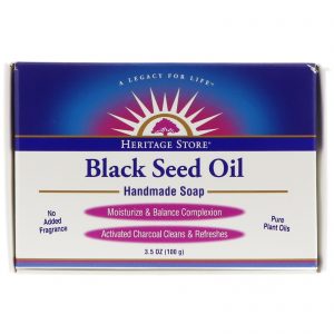 Heritage Store, Sabonete de óleo de cominho preto feito à mão, 3,5 onças (100 g)
