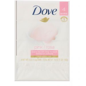 Dove, Sabonete de beleza em barra rosa, 4 barras, 113 g cada