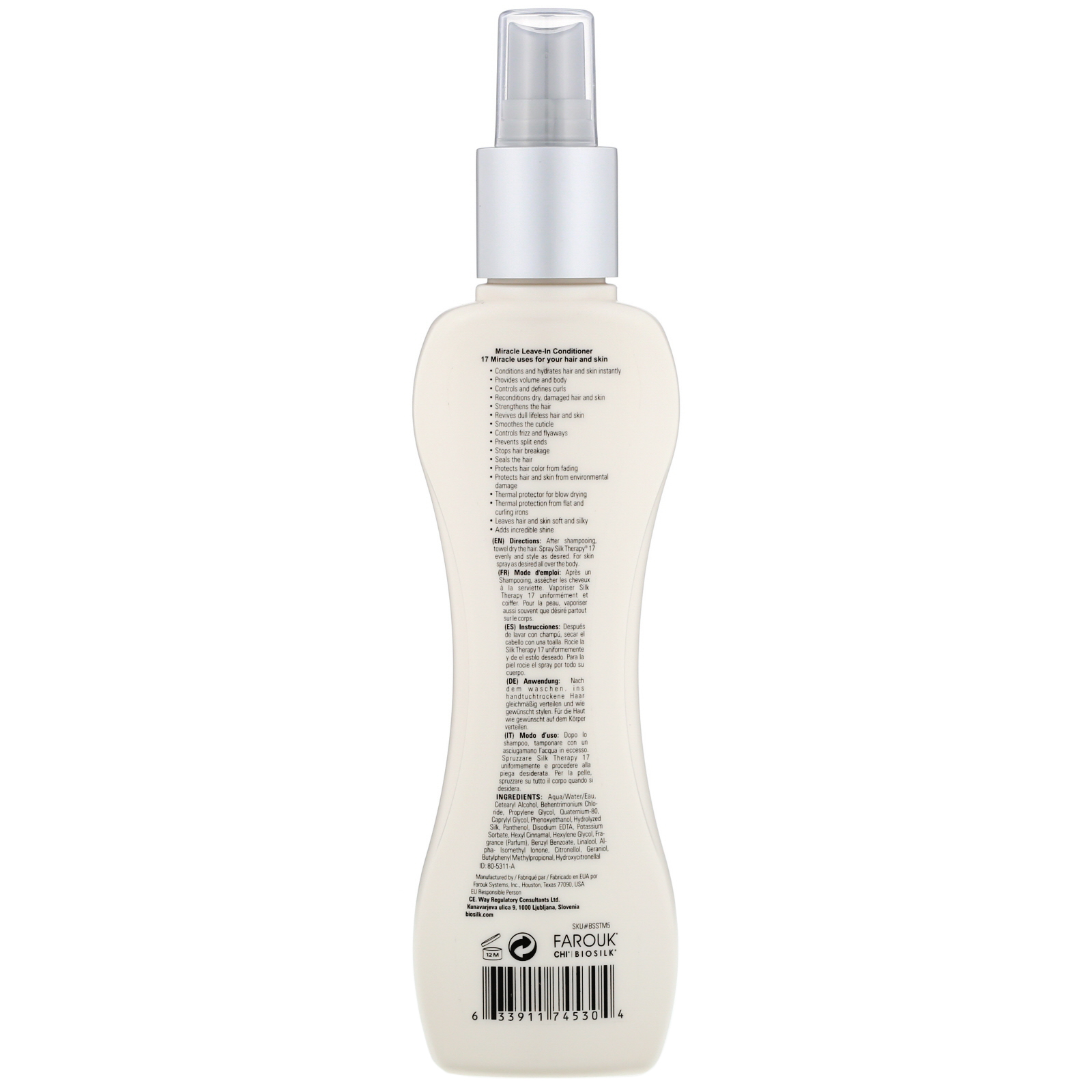 Biosilk, Silk Therapy, 17 Miracle, Leave-In Conditioner, 5.64 fl oz (167 ml) - Imagem 2