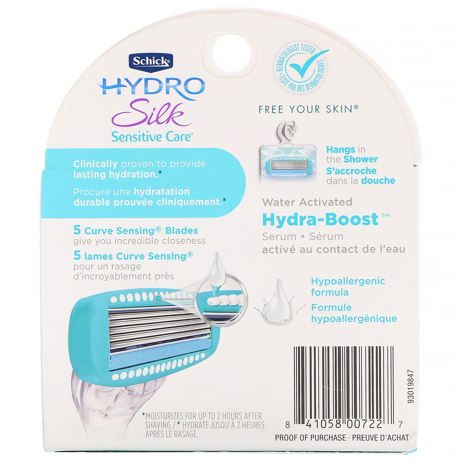 Schick, Hydro Silk, cuidado sensível, 4 cartuchos - Imagem 2