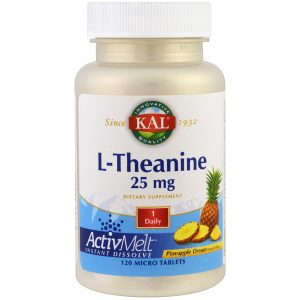 KAL, L-Teanina com ActivMelt, Sabor Torta de Abacaxi, 25 mg, 120 Microcomprimidos