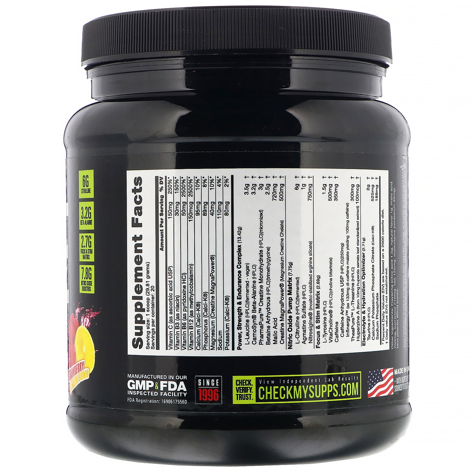 NutraBio Labs, PRE-Workout, Explosão de Morango e Limão, 596 g (1,31 lb) - Imagem 2