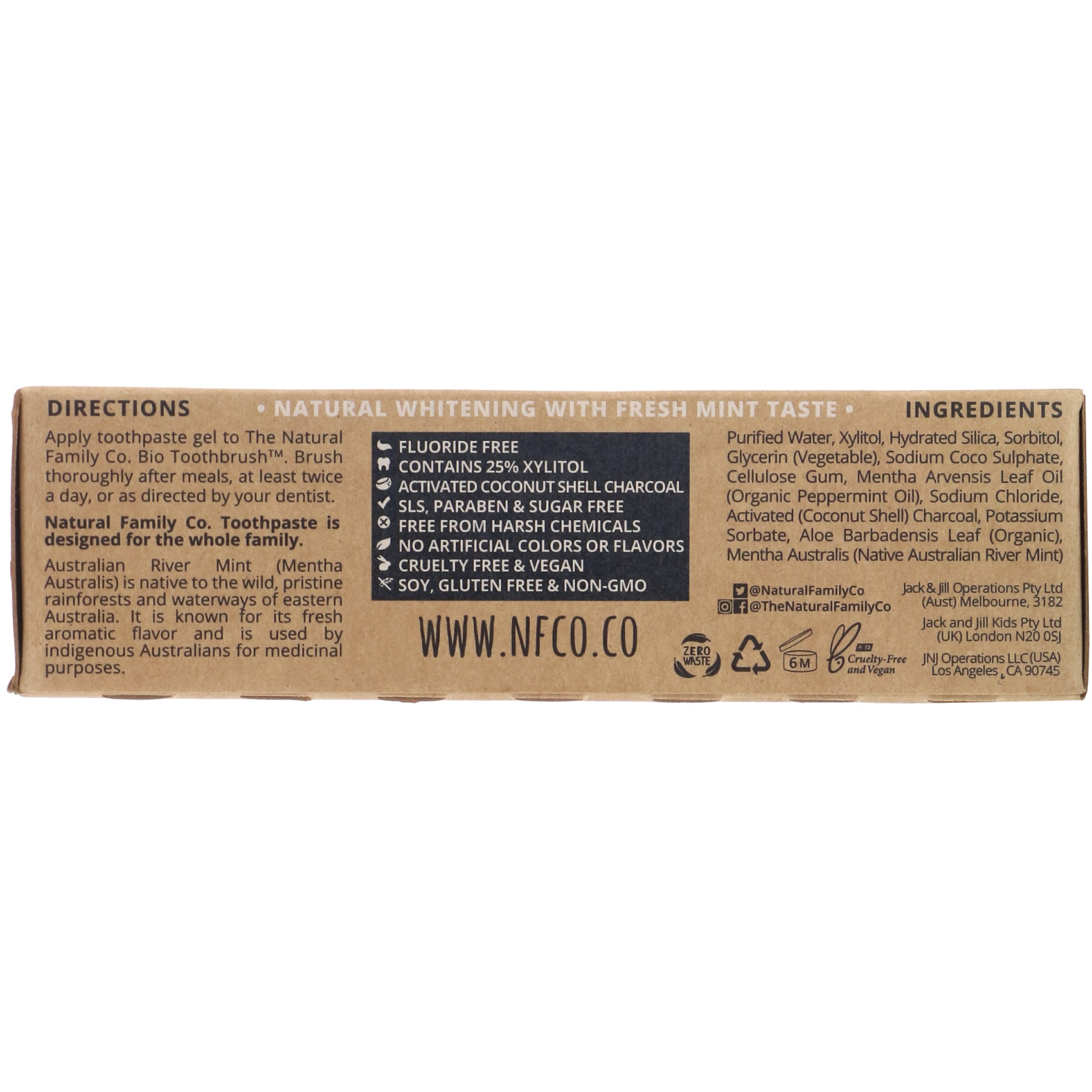 The Natural Family Co., Blak, Whitening Toothpaste, Activated Charcoal, 3.52 oz (100 g) - Imagem 2