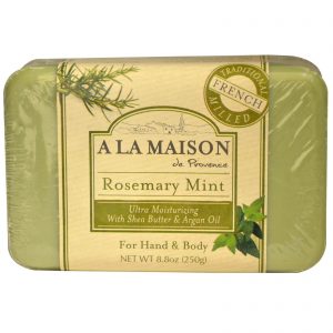 A La Maison de Provence, Sabonete em barra para mãos e corpo, hortelã com alecrim, 8,8 oz. (250 g)