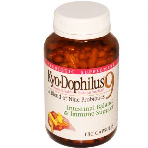 Kyolic, Kyo-Dophilus 9, Equilíbrio Intestinal e Suporte Imunológico, 180 Cápsulas