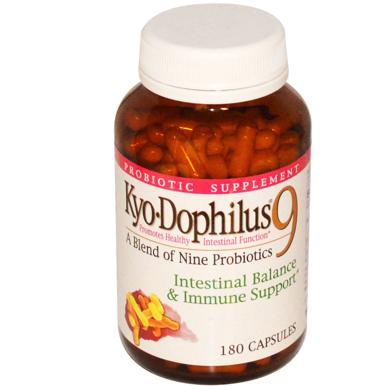 Kyolic, Kyo-Dophilus 9, Equilíbrio Intestinal e Suporte Imunológico, 180 Cápsulas