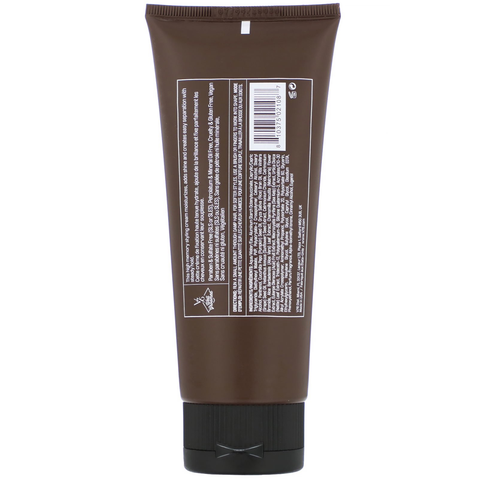 V76 By Vaughn, Styling Cream, Medium Hold, 5 fl oz (145 ml) - Imagem 2