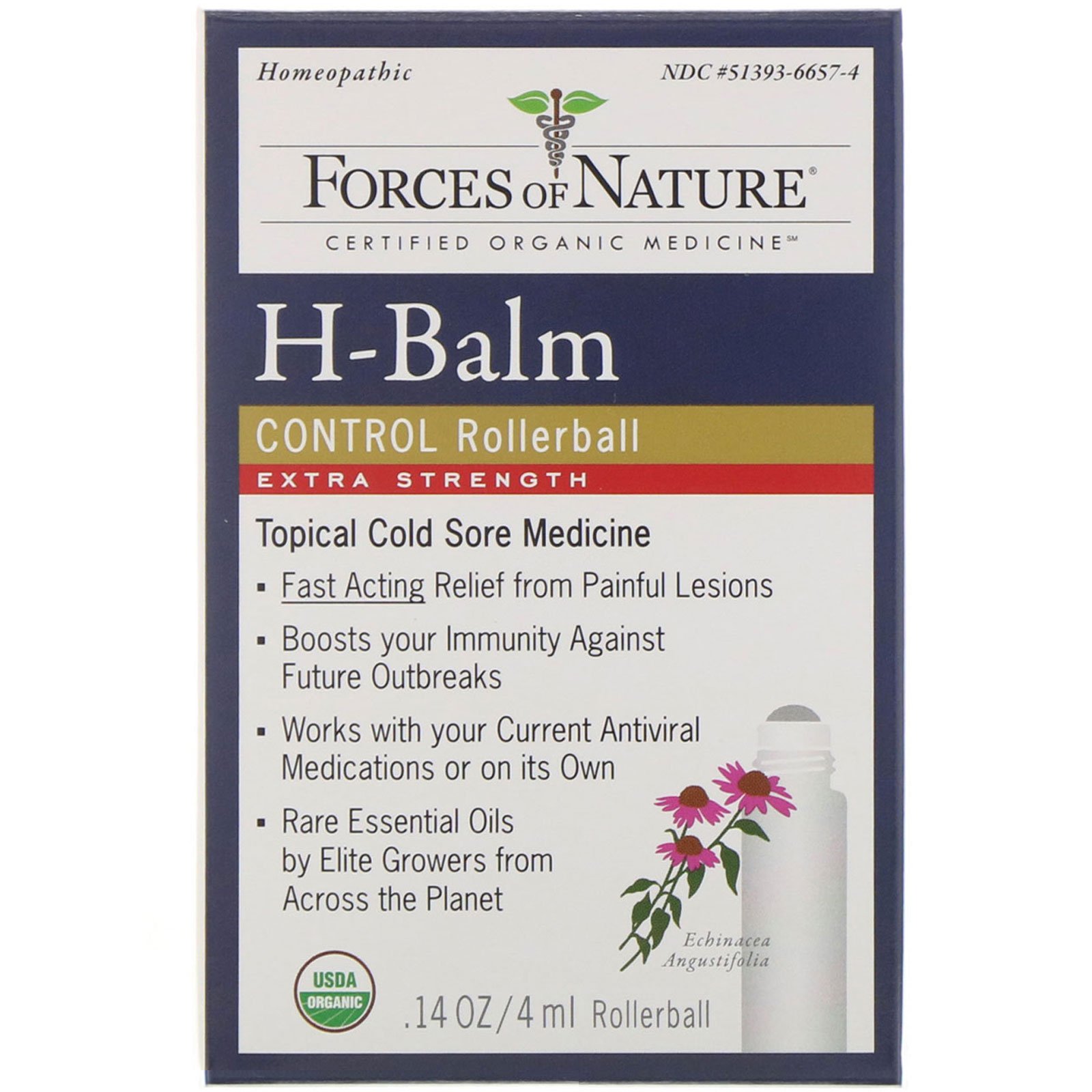 Forces of Nature, Controle de H-Balm, Força Extra, Roll-on, 4 ml (0,14 oz)
