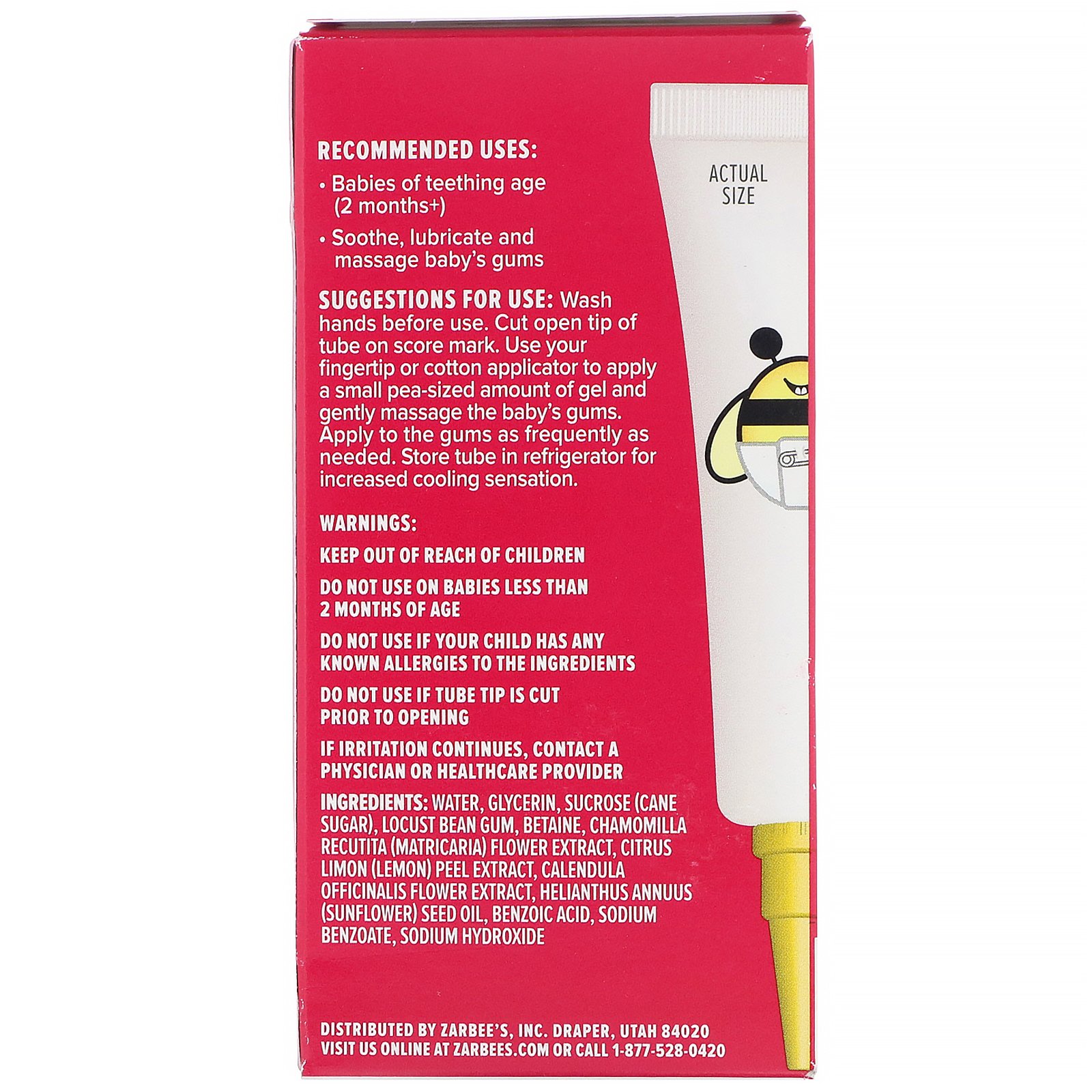 Zarbee's, Bebê, Gel de Massagem com Goma, 2+ Meses, 15 g (0,53 oz) - Imagem 2