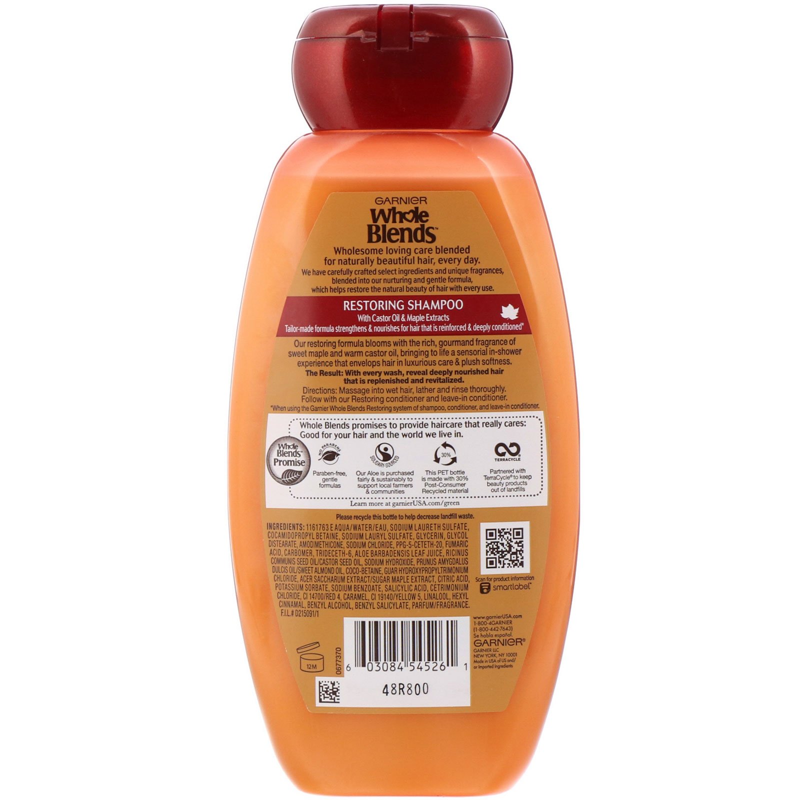 Garnier, Whole Blends, Shampoo restaurador, Maple Remedy, 370 ml - Imagem 2