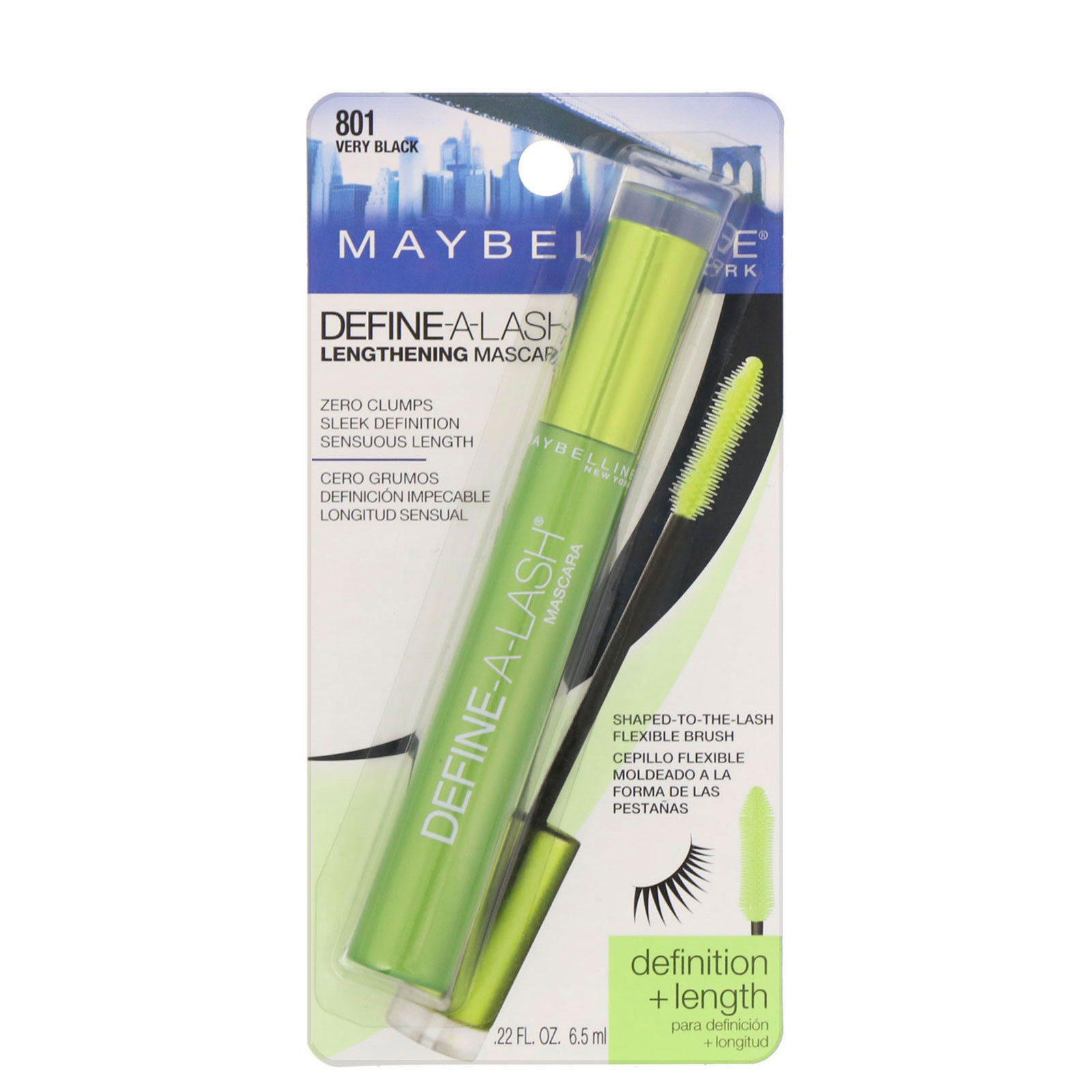 Maybelline, Rímel alongador de cílios, Define-A-Lash, 801 Muito preto, 6,5 ml - Imagem 2