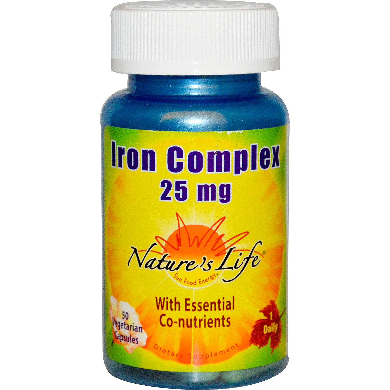 Nature's Life, Iron Complex, 25 mg, 50 Vegetarian Capsules