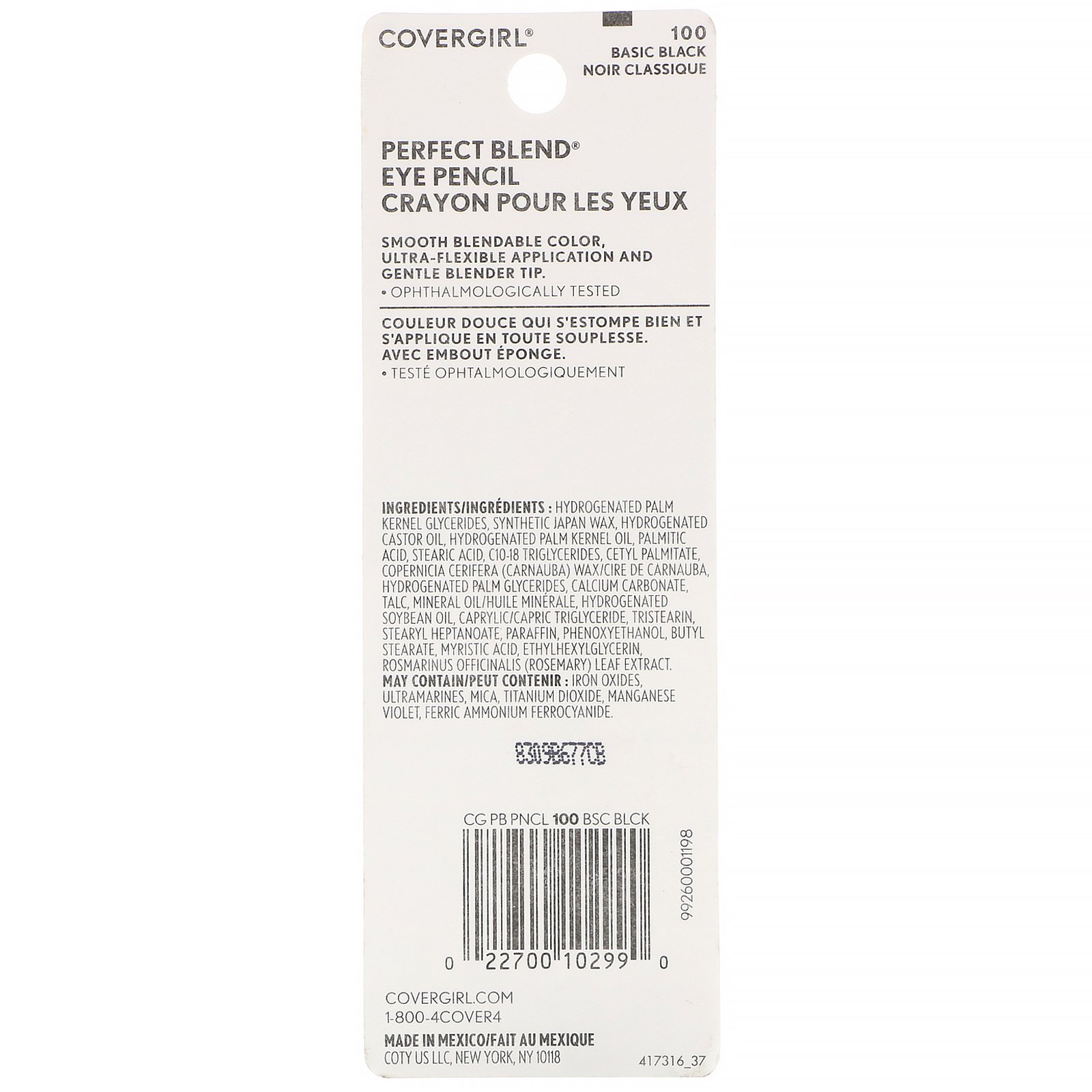 Covergirl, Perfect Blend, Lápis de olho, 100 Preto básico, 0,85 g - Imagem 3