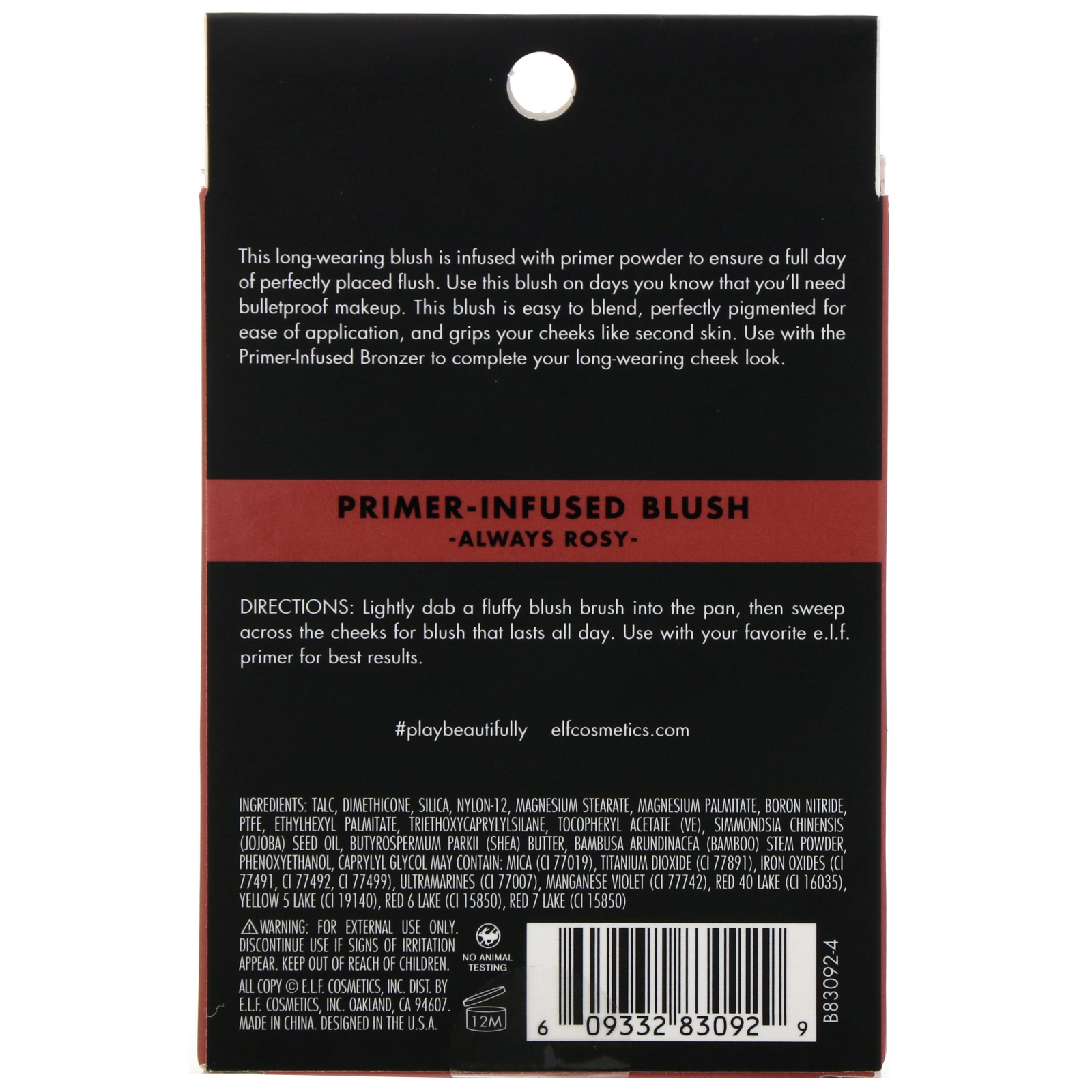 E.L.F., Blush com Infusão de Primer, Always Rosy, 10 g (0,35 oz) - Imagem 3
