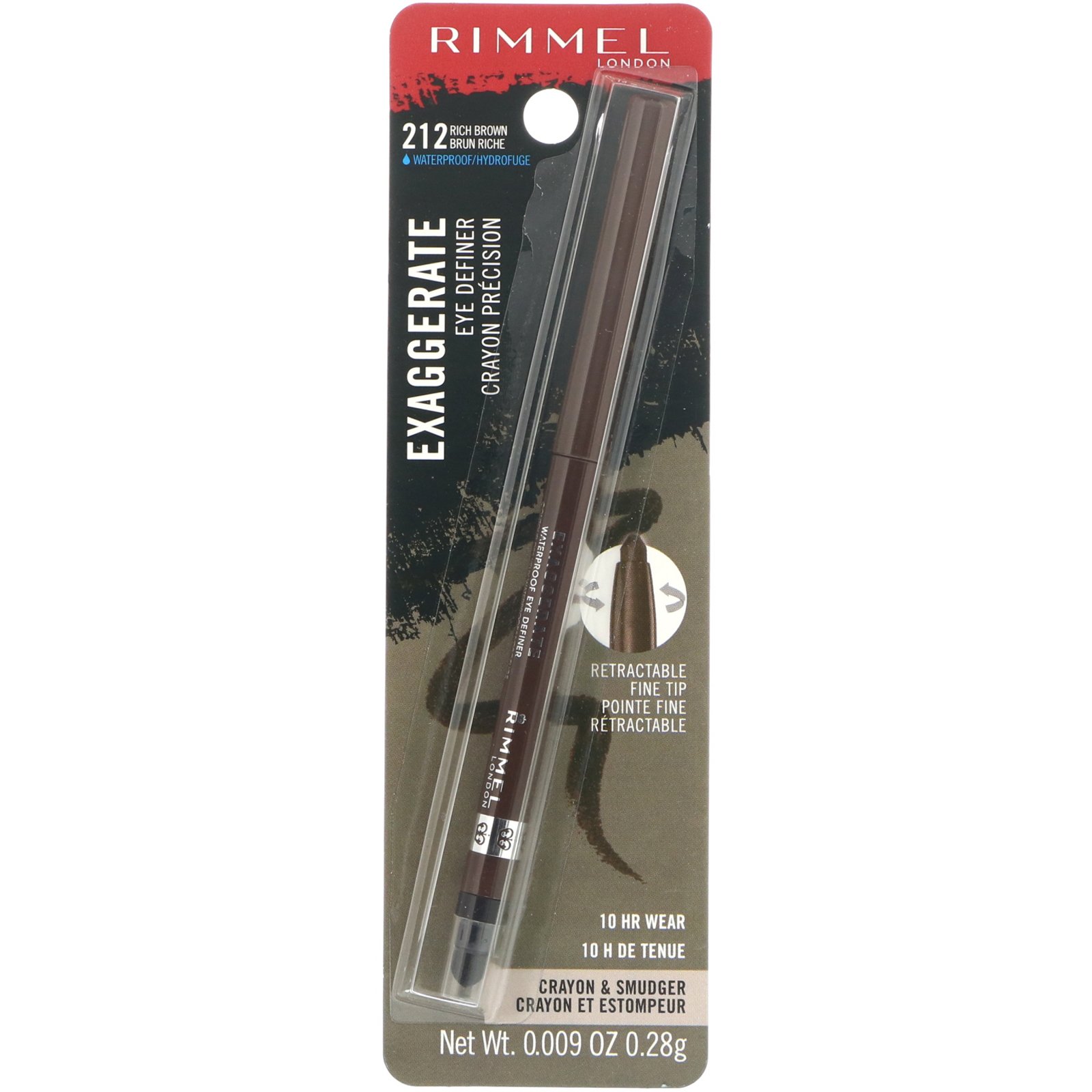 Rimmel London, Delineador Exaggerated, 212 Castanho denso, 0,28 g - Imagem 2
