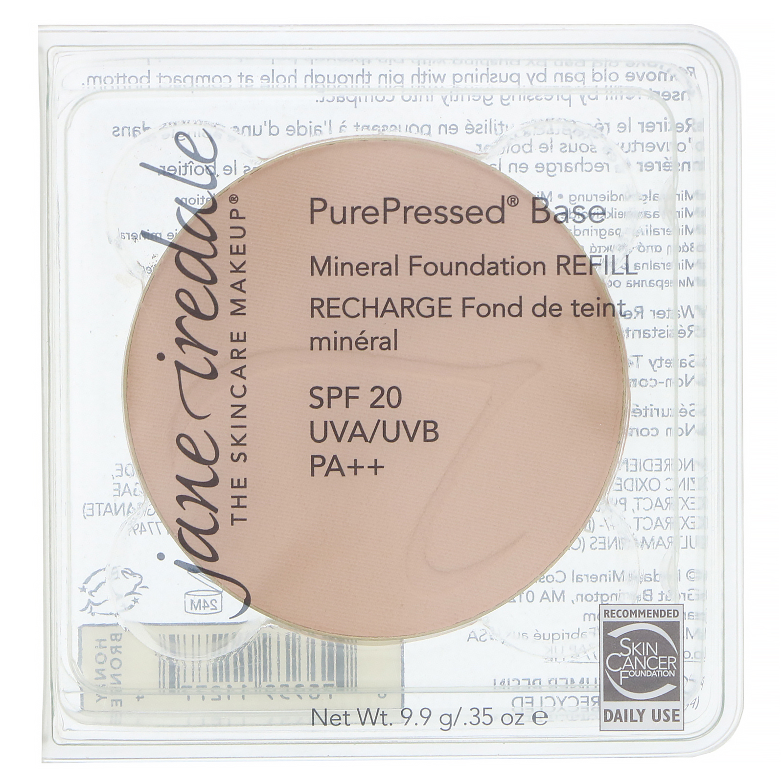 Jane Iredale, PurePressed Base, Mineral Foundation Refill, SPF 20 PA++, Honey Bronze, 0.35 oz (9.9 g) - Imagem 2