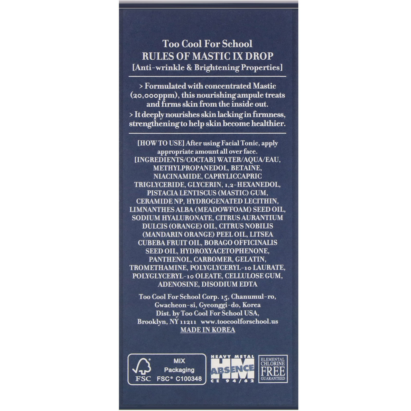 Too Cool for School, Rules of Mastic, IX Drop, 40 ml (1,35 fl oz) - Imagem 3