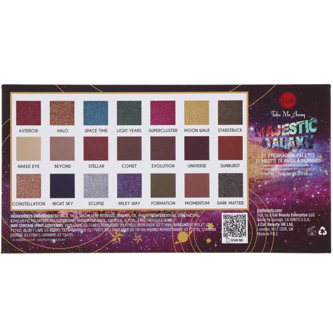 J.Cat Beauty, Paleta de sombras Take Me Away, ESP302 Galáxia sublime, 25 g - Imagem 3