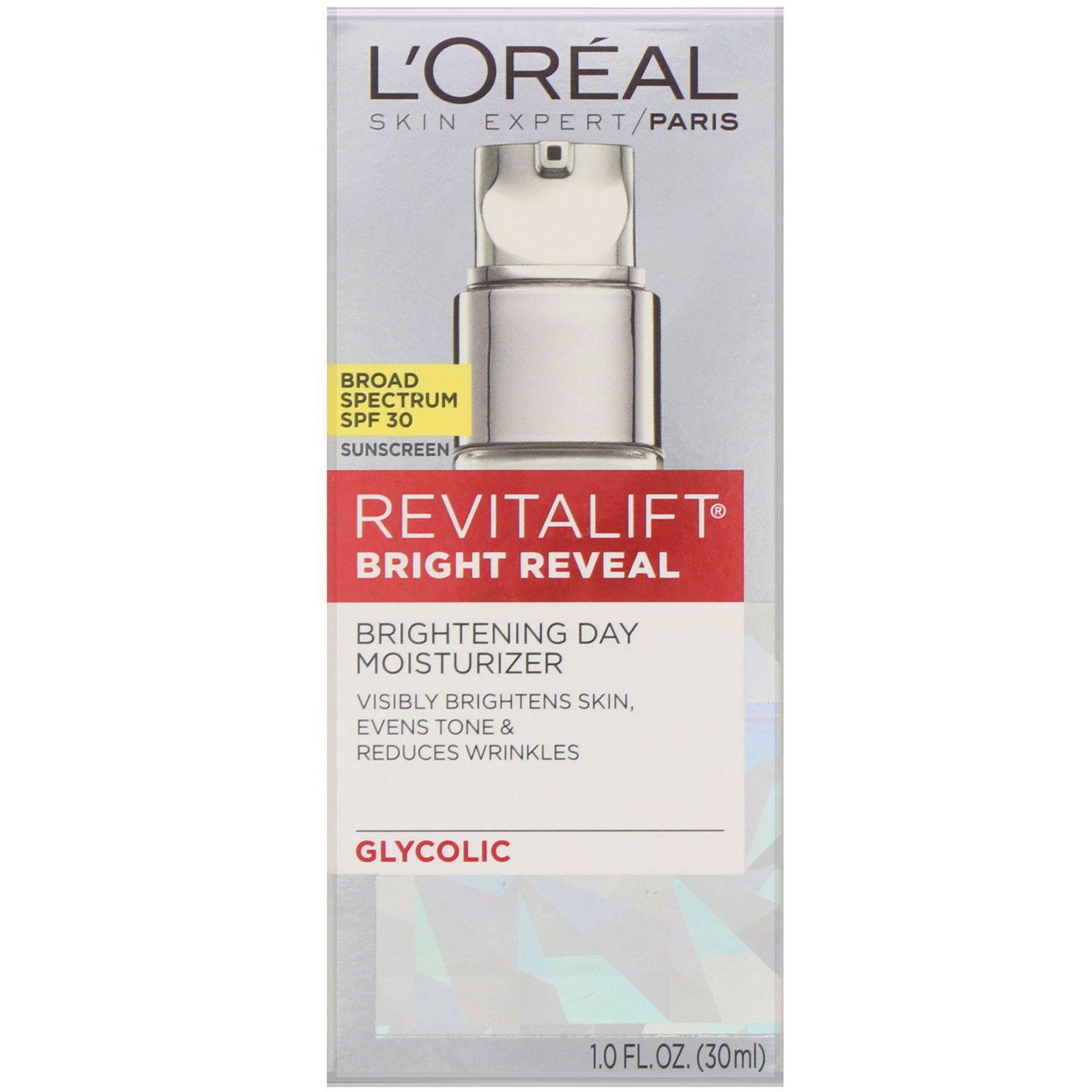 L'Oreal, Revitalift Bright Reveal, Brightening Day Moisturizer, SPF 30, 1 fl oz (30 ml) - Imagem 2