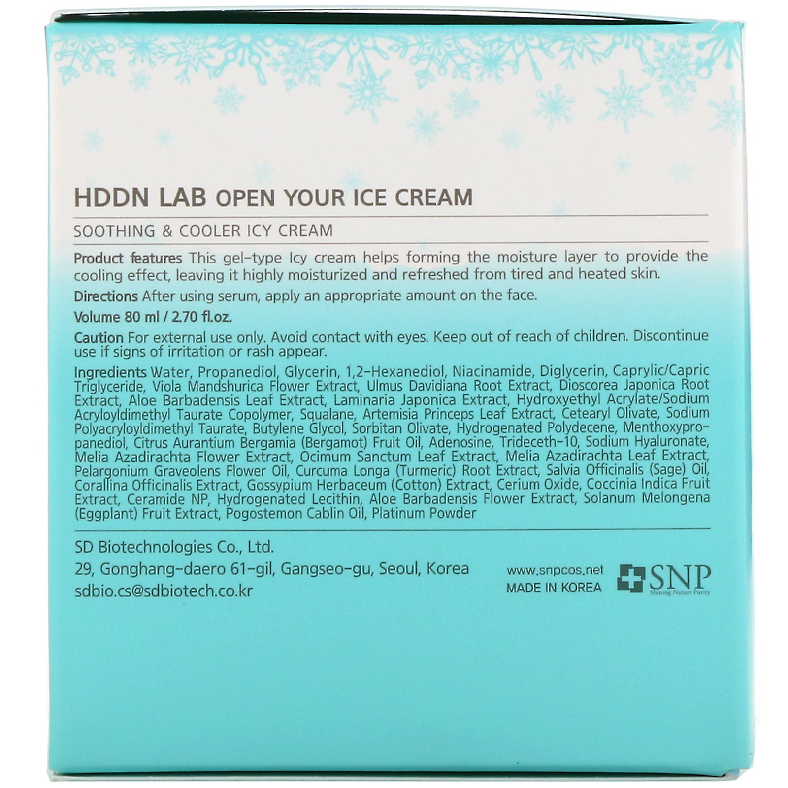 SNP, Hddn Lab, Abra o Seu Creme Gelado, 80 ml (2,70 fl oz) - Imagem 3