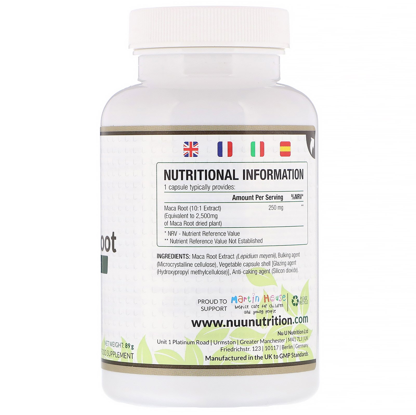 Nu U Nutrition, Raiz de Maca, 2.500 mg, 180 Cápsulas Veganas - Imagem 2