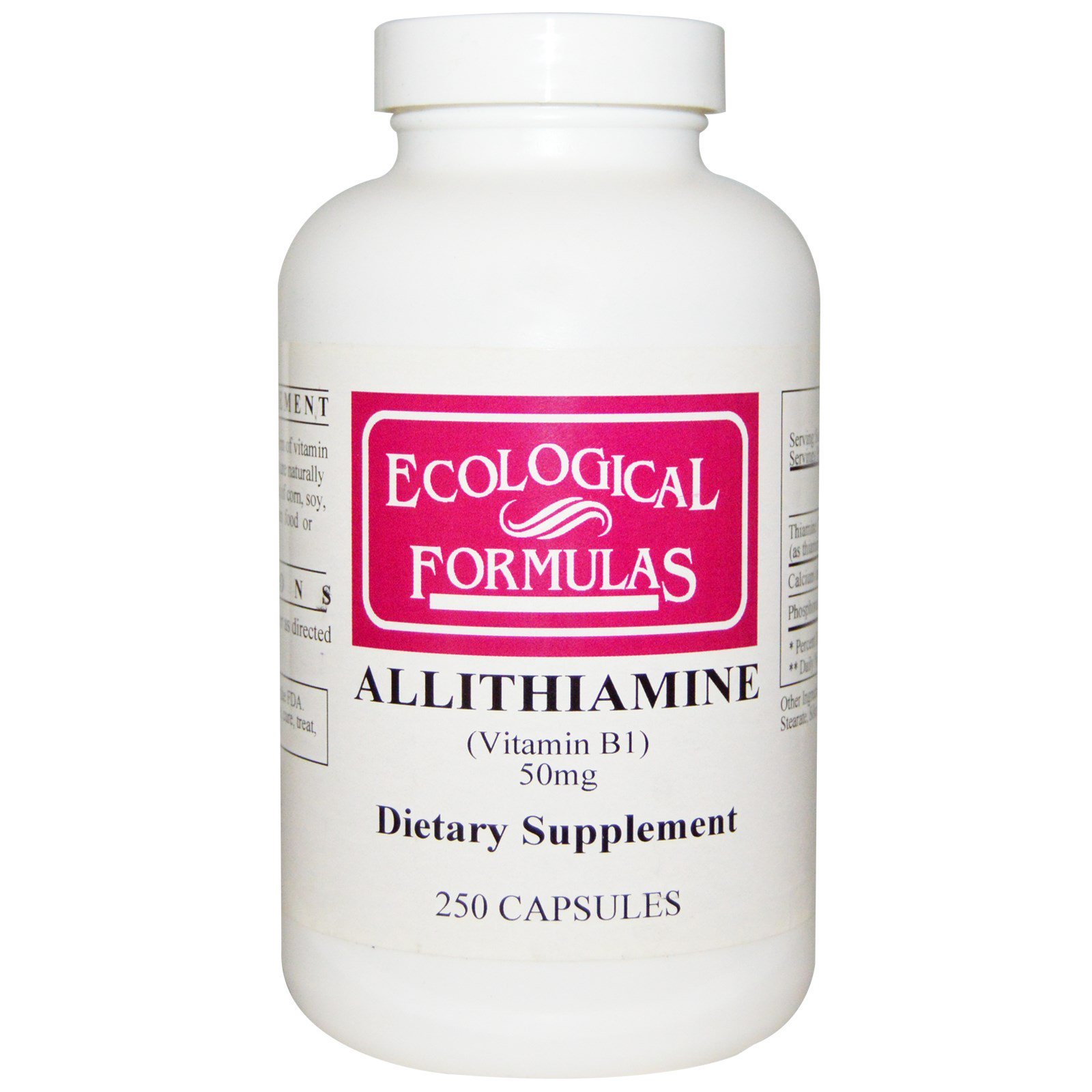 Ecological Formulas, Alitiamina (Vitamina B1), 50 mg, 250 Cápsulas