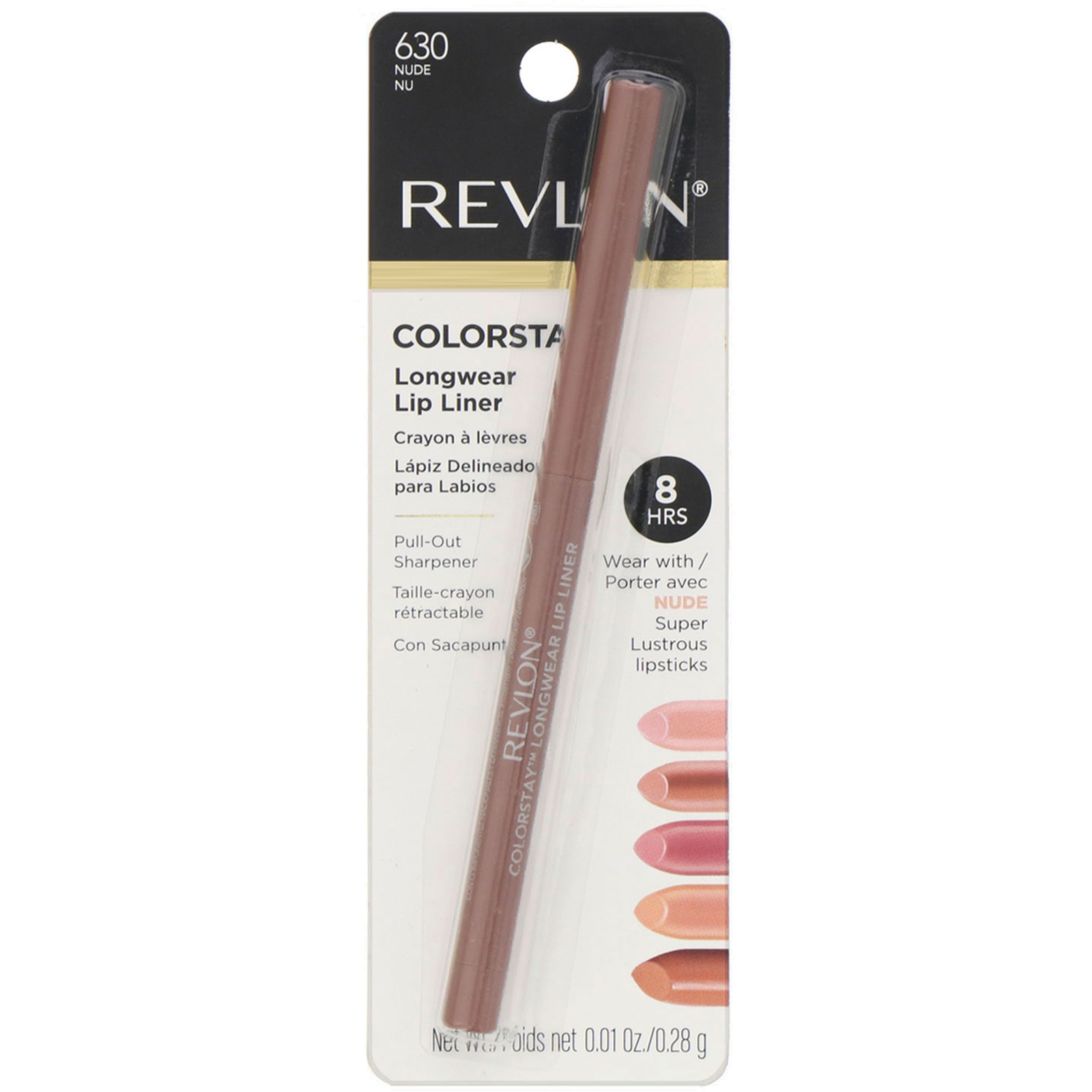 Revlon, Colorstay, delineador labial de longa duração, Nude 630, 0,28 g - Imagem 2