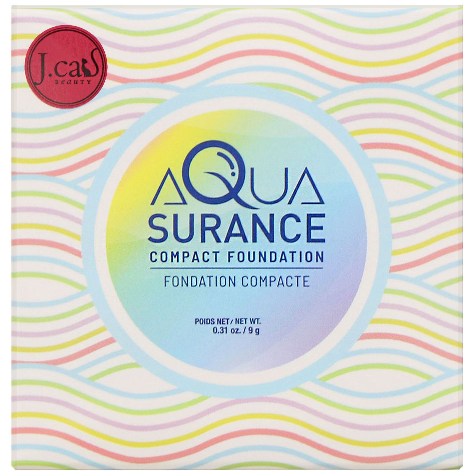J.Cat Beauty, Base compacta Aquasurance, ACF106 Mel, 9 g - Imagem 2