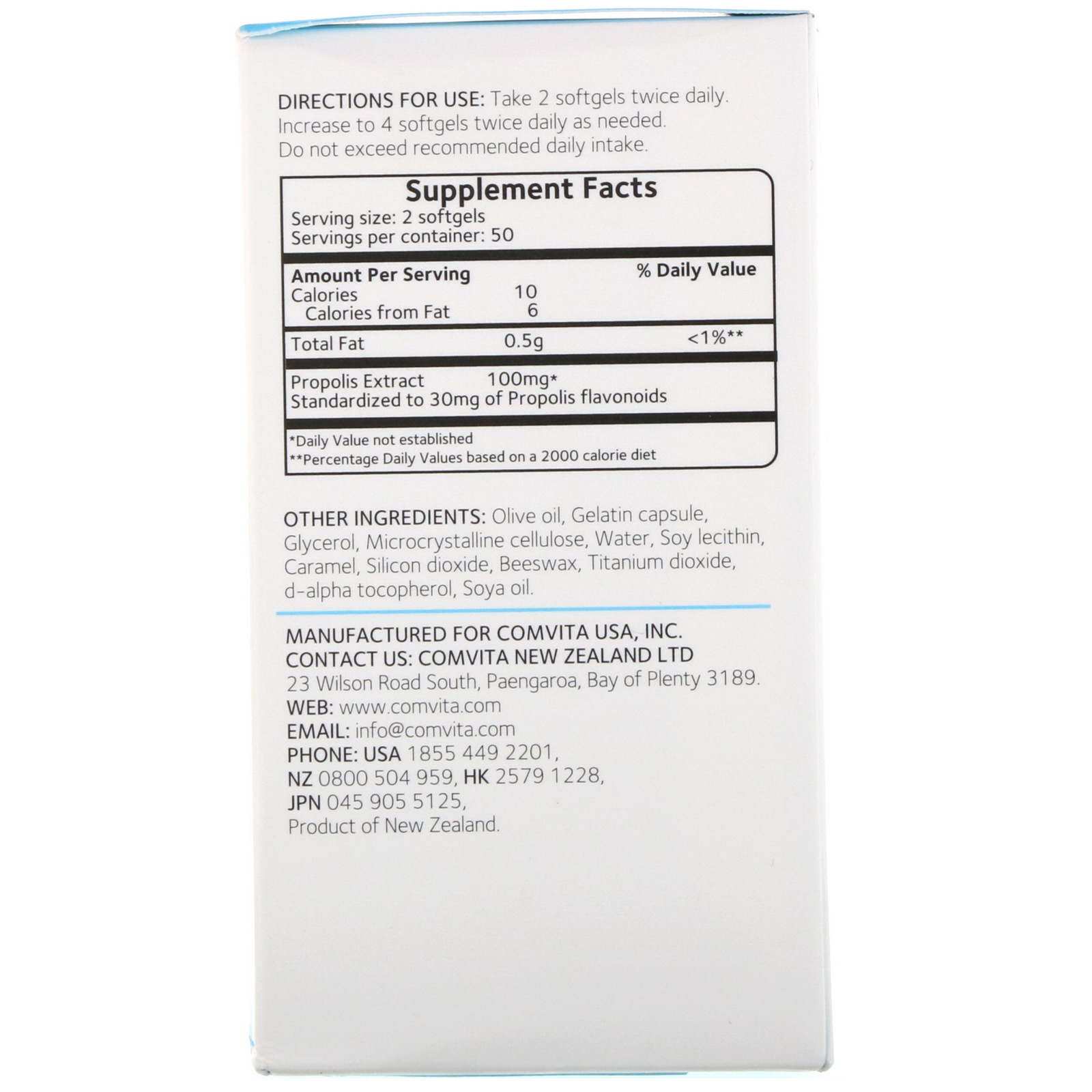 Comvita, Própolis, PFL 30, 100 Cápsulas de Gel - Imagem 2