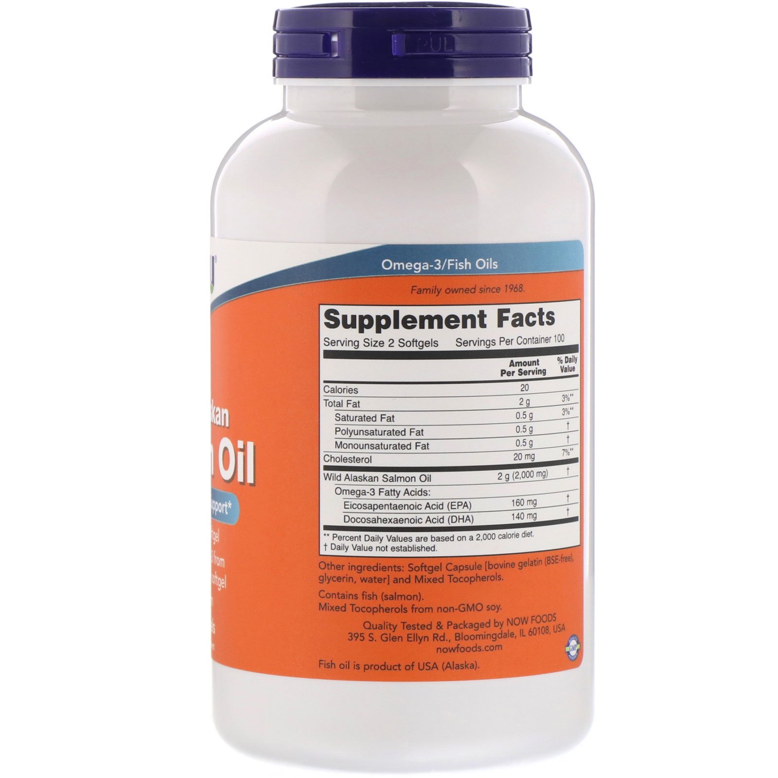 Now Foods, Wild Alaskan Salmon Oil, 200 Softgels - Imagem 2