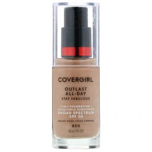 Covergirl, Outlast All-Day Stay Fabulous, Base 3 em 1, 850 Bege creme, 1 fl oz (30 ml)
