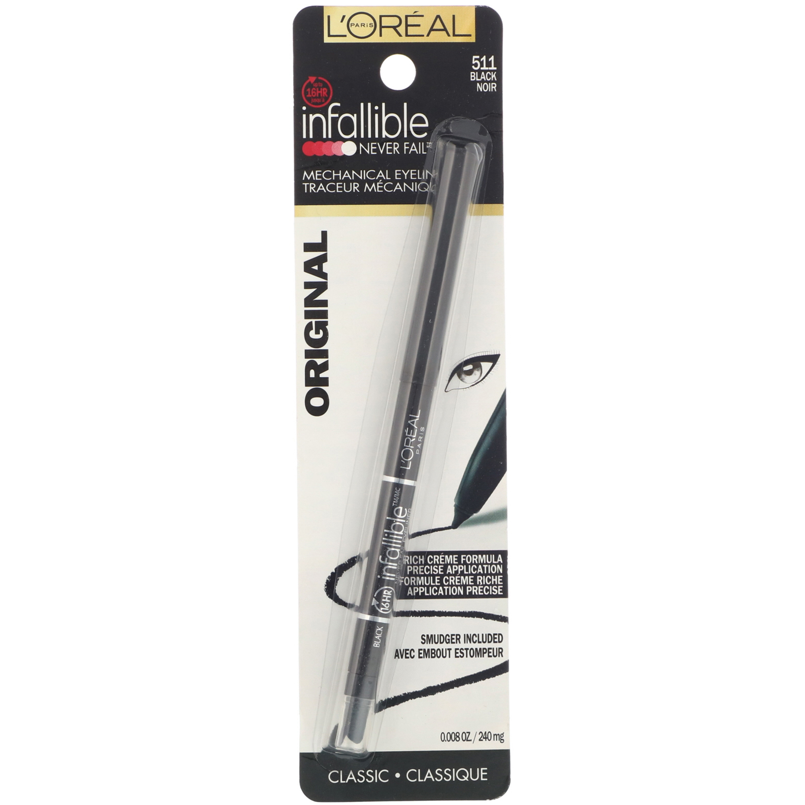L'Oreal, Delineador Infallible Mechanical, 511 Preto, 240 mg - Imagem 2
