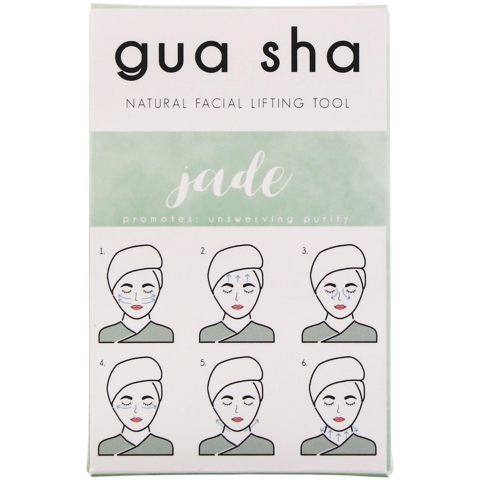 Honey Belle, Gua Sha de Jade, Espátula para Lifting Facial Natural, Jade, 1 Espátula - Imagem 2