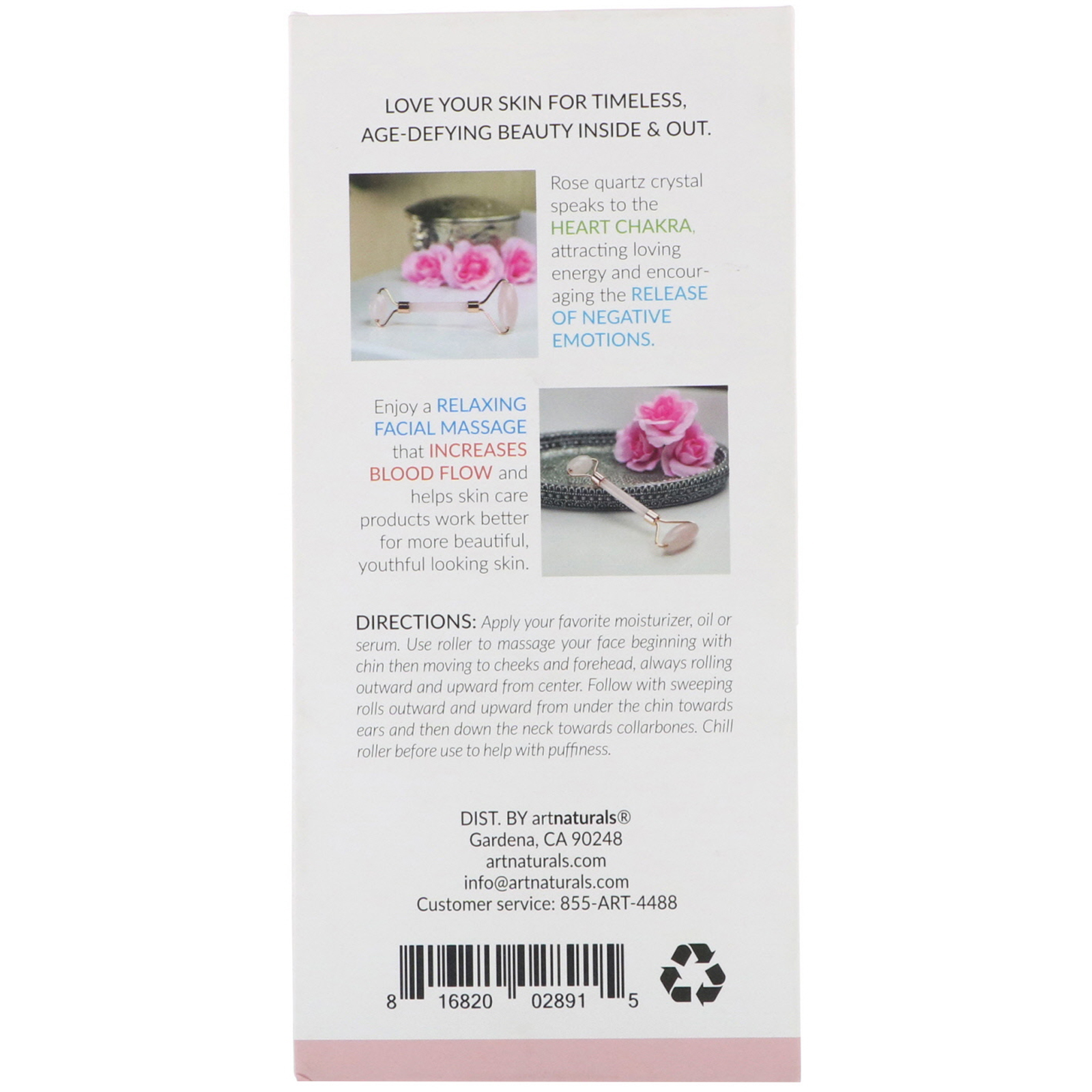 Artnaturals, Massageador de Quartzo de Cristal Rosa, 1 Massageador - Imagem 3