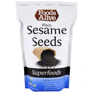 Foods Alive, Superalimentos, Sementes de Sésamo Preto, 14 oz (395 g)