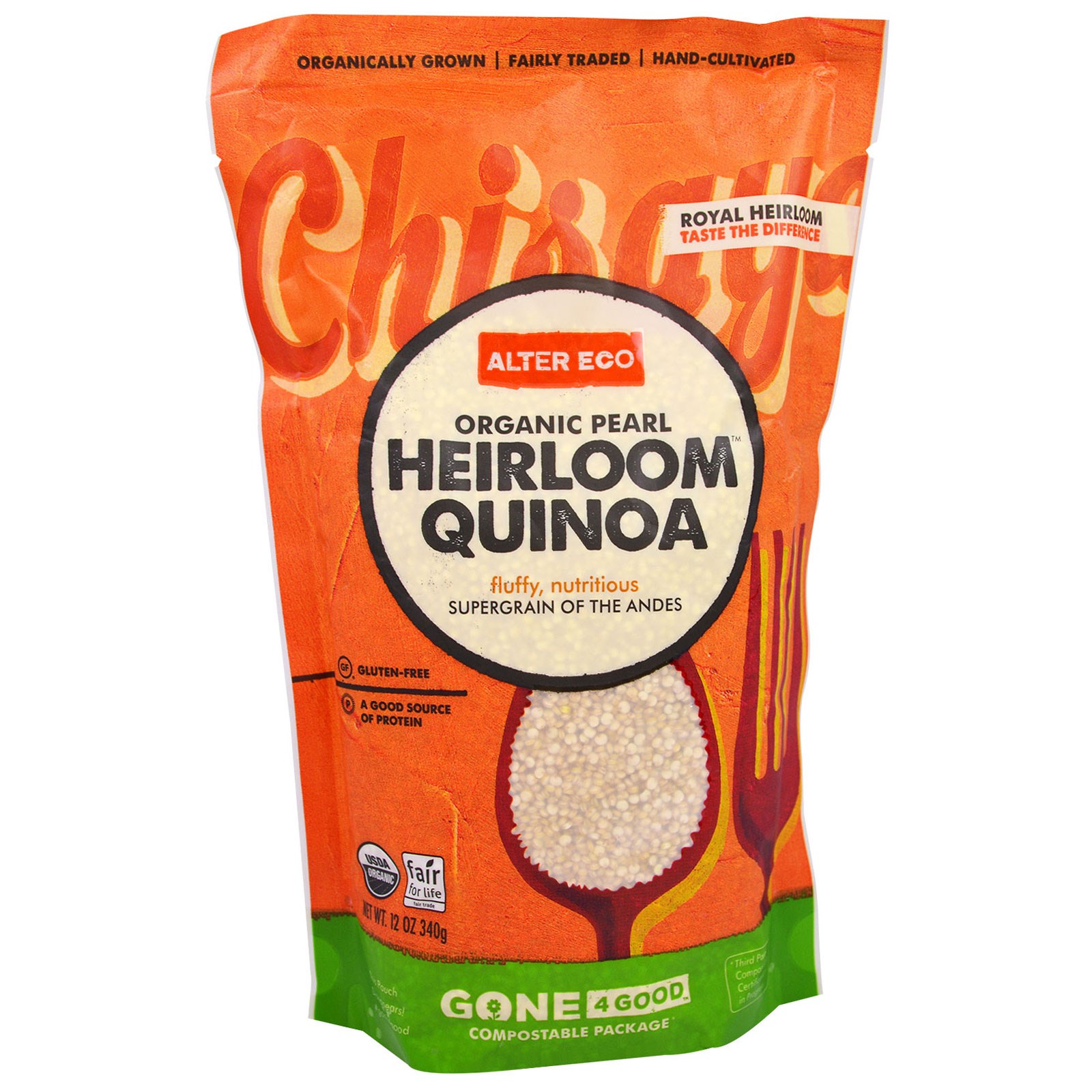 Alter Eco, Quinoa Branca Real Orgânica, 12 oz (340 g)