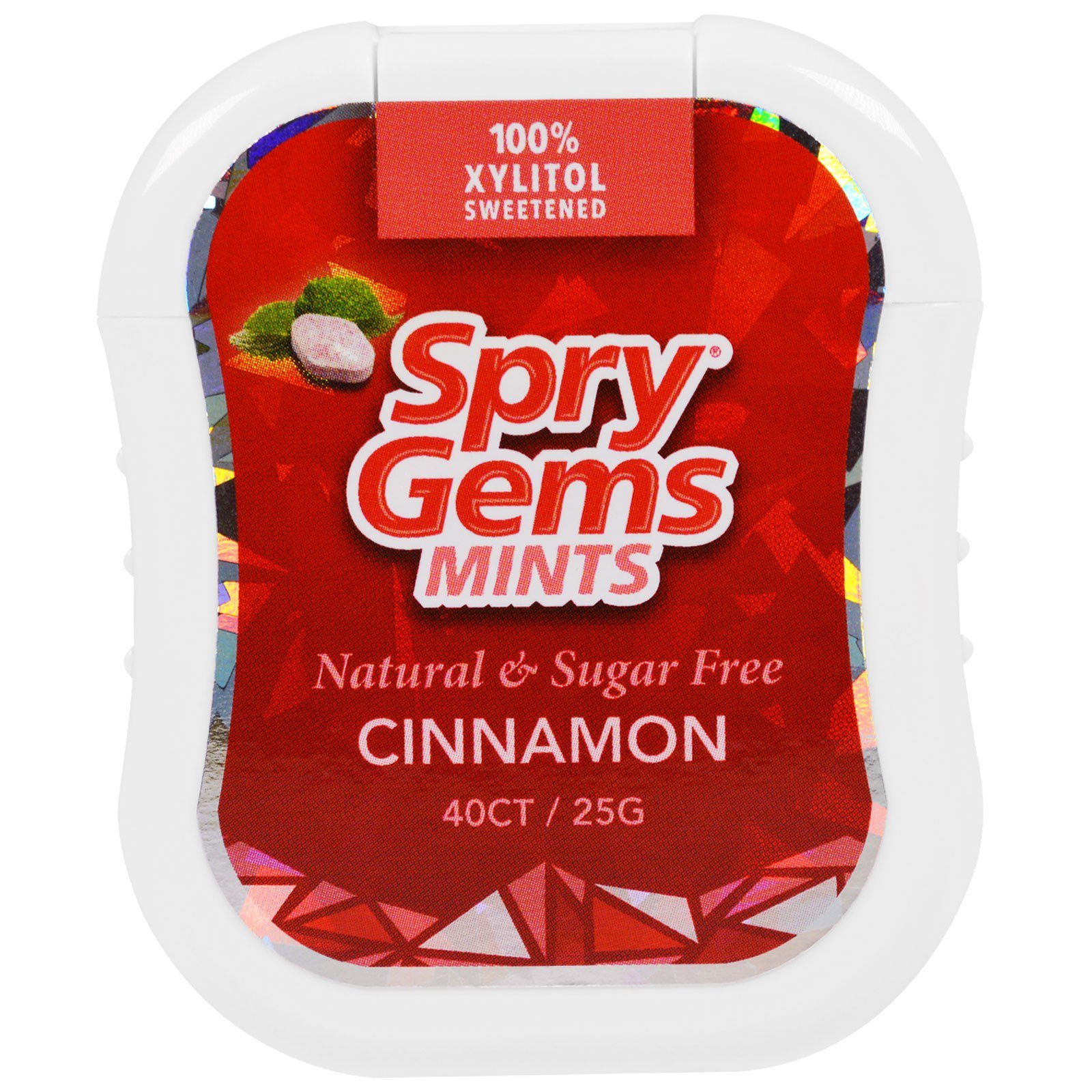 Xlear, Spry Gems, Menta, Canela, 40 Unidades, 25 g