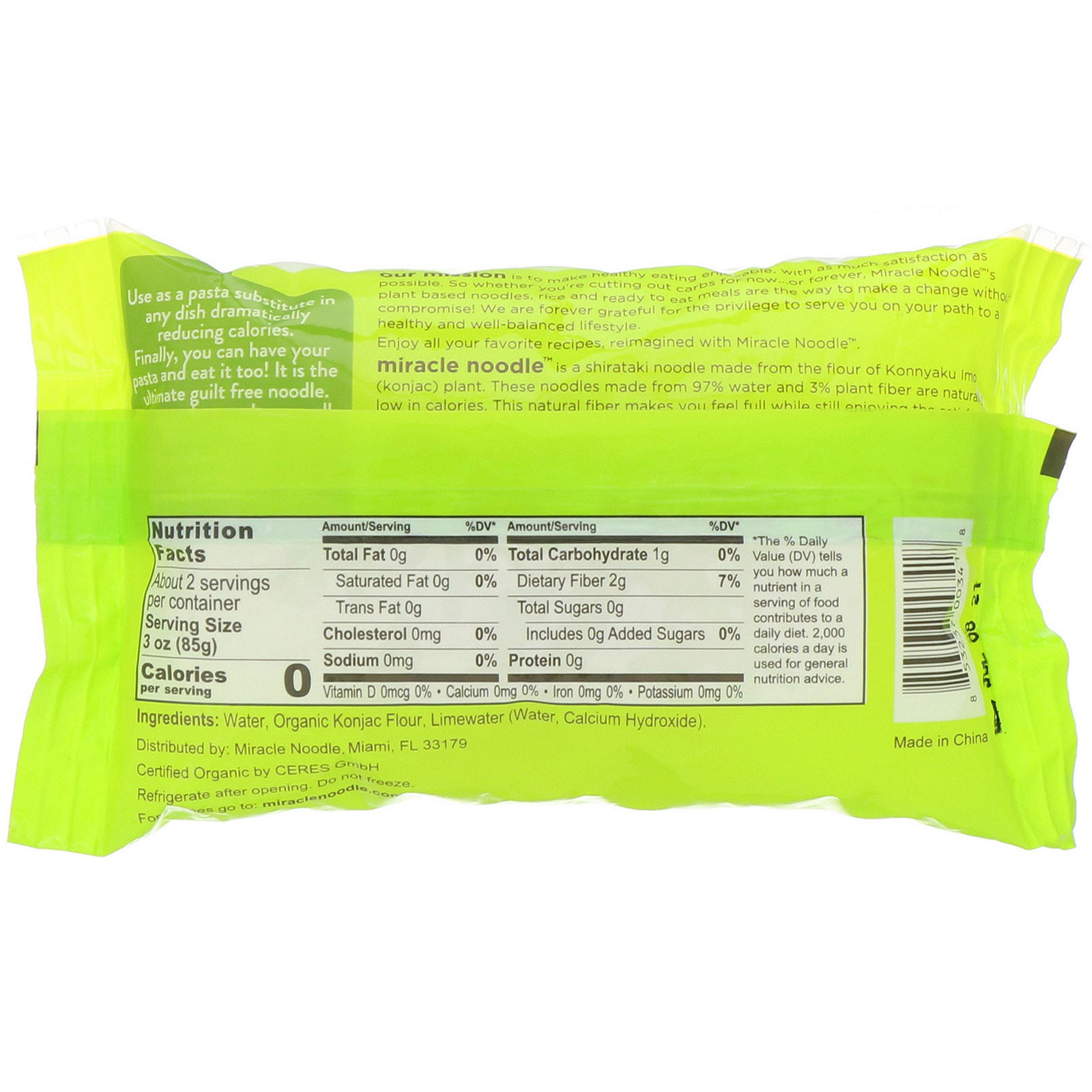 Miracle Noodle, Espaguete Orgânico, 200 g (7 oz) - Imagem 2