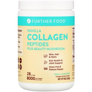 Further Food, Collagen Peptides Plus Beauty Mushroom, Baunilha, 249 g (9 oz)
