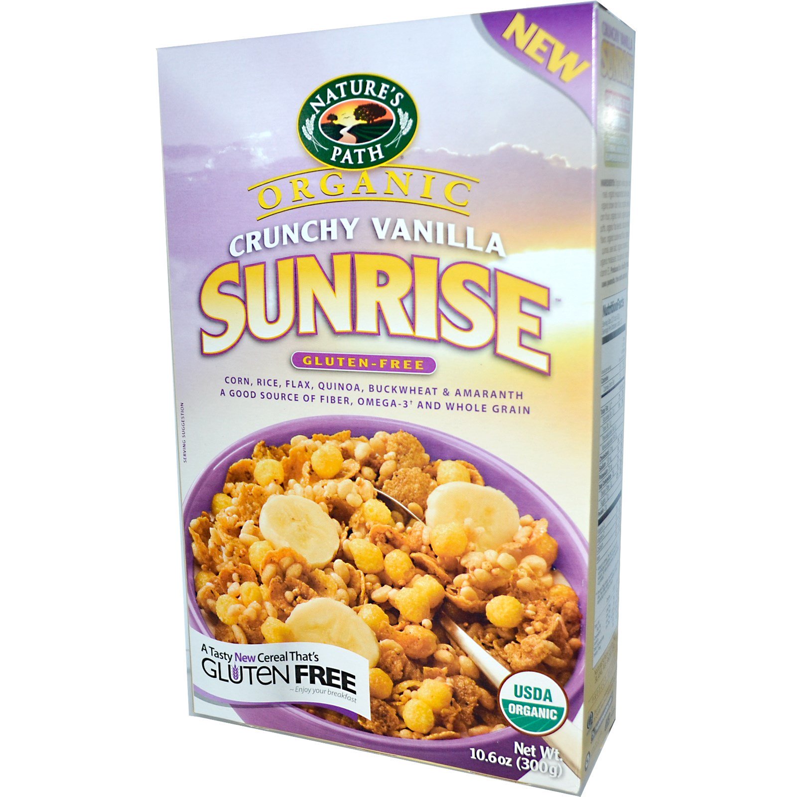 Nature's Path, Cereal sem glúten orgânico, baunilha crocante nascer do sol, 10.6 oz (300 g)