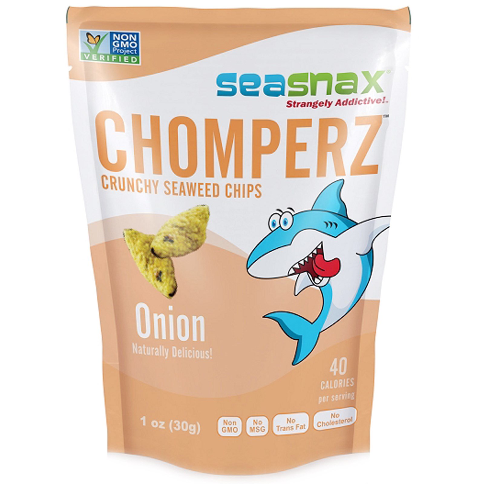 SeaSnax, Chomperz, Chips Crocantes de Algas Marinhas, Cebola, 1 oz (30g)