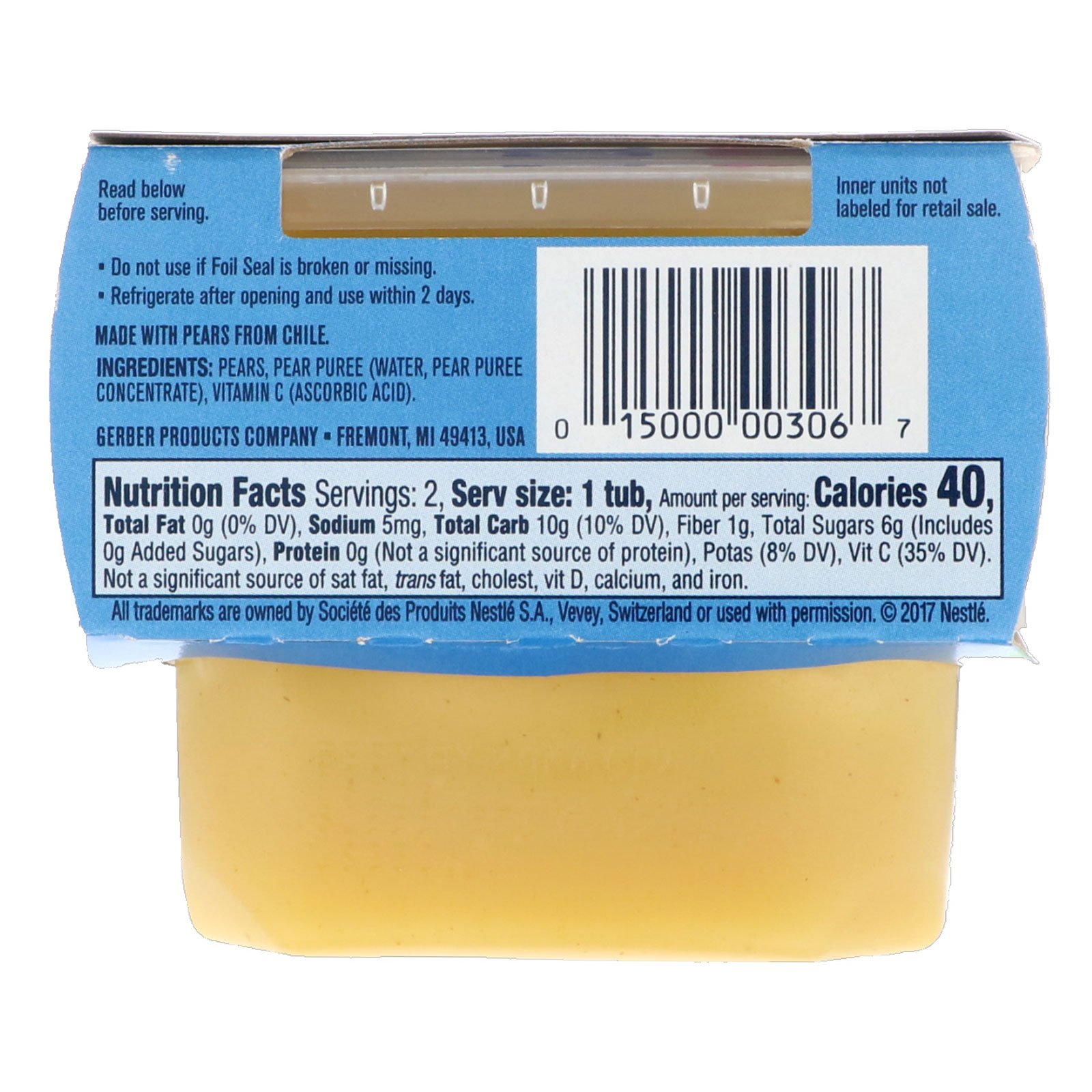 Gerber, Pear, 2 Pack, 2 oz (56 g) Each - Imagem 2