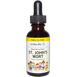 Eclectic Institute, Ervas Para Crianças, Erva de São João, Sabor Cereja Preta, 1 fl oz (30 ml)