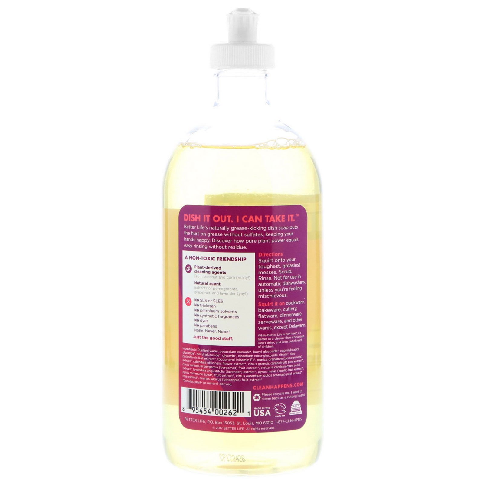 Better Life, Dish Soap, Pomegranate, 22 fl oz (651 ml) - Imagem 2