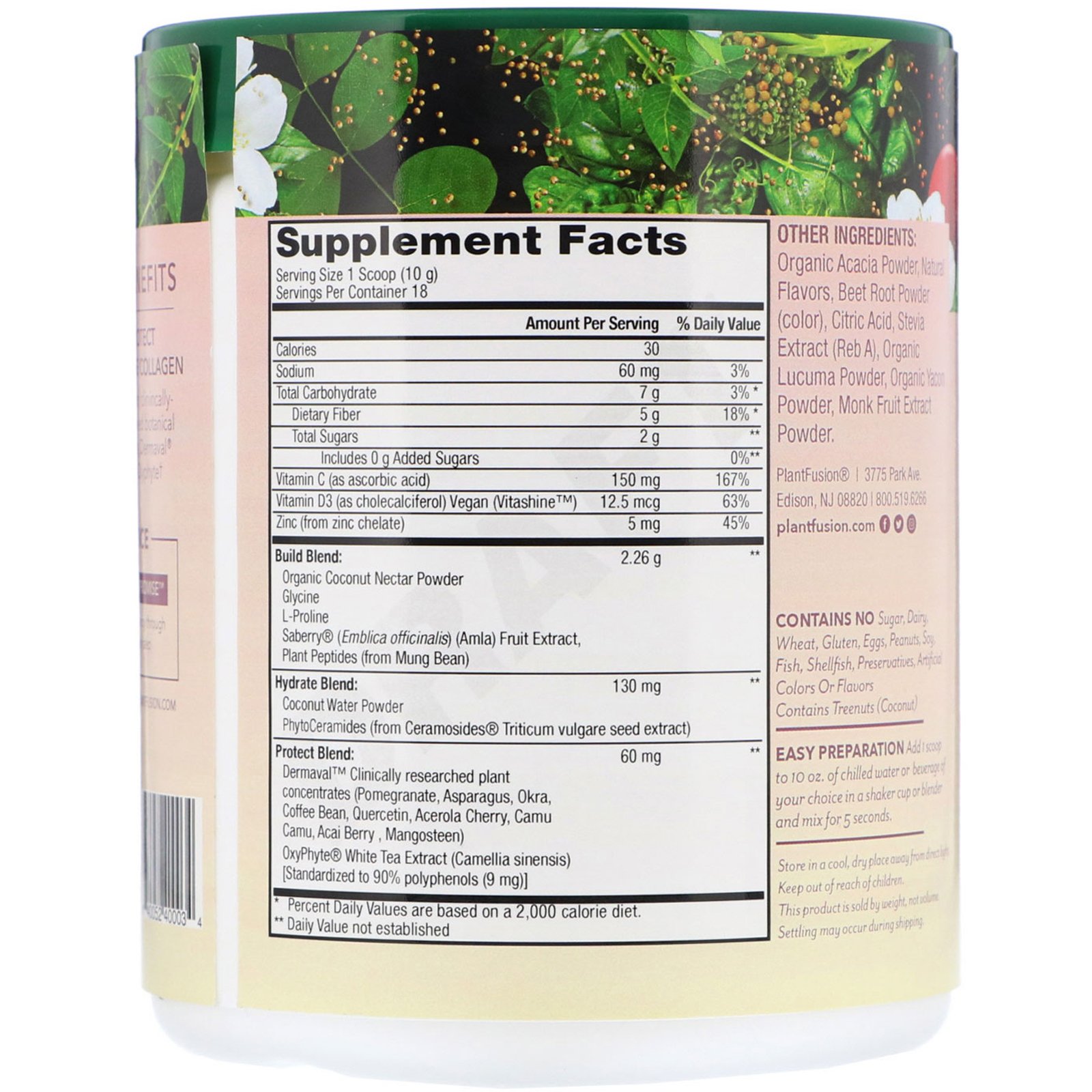 PlantFusion, Peptídeos de Plantas Completas, Colágeno para Beleza, Limonada de Morango, 6,35 oz (180 g) - Imagem 2