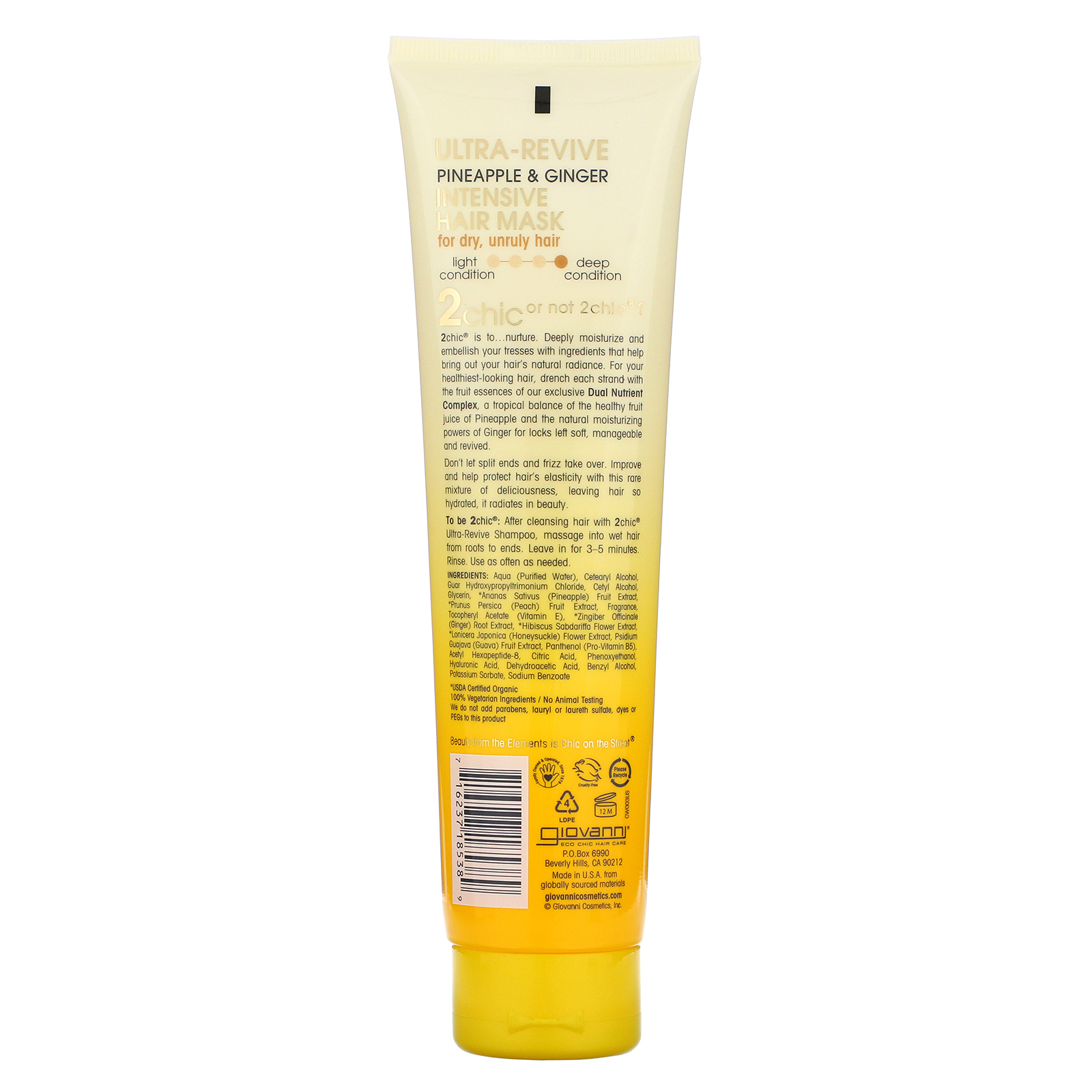 Giovanni, 2chic, Ultra-Revive, Máscara Intensiva para os Cabelos, Abacaxi e Gengibre, 5,1 fl oz (150 ml) - Imagem 2