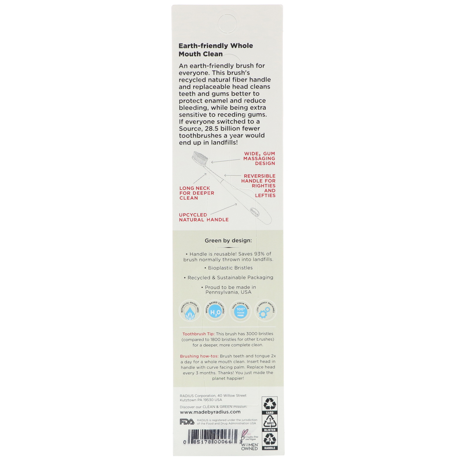 RADIUS, Source Toothbrush, Medium, 1 Replaceable Head Toothbrush - Imagem 3