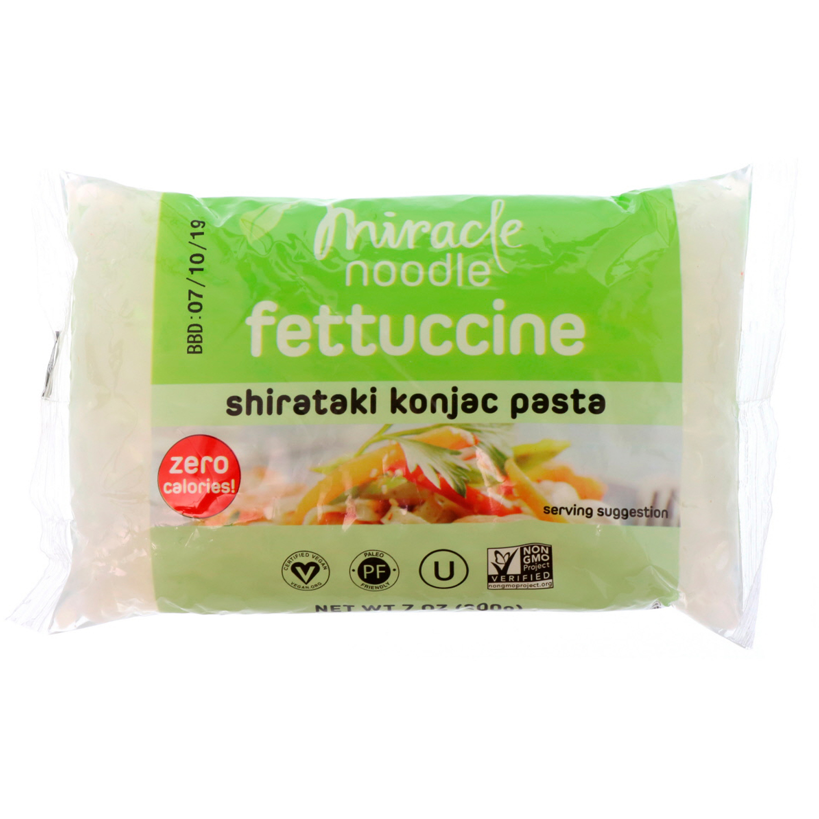 Miracle Noodle, Macarrão Shirataki Konjac, Fettuccini, 7 onças (200 g)